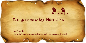 Matyasovszky Montika névjegykártya